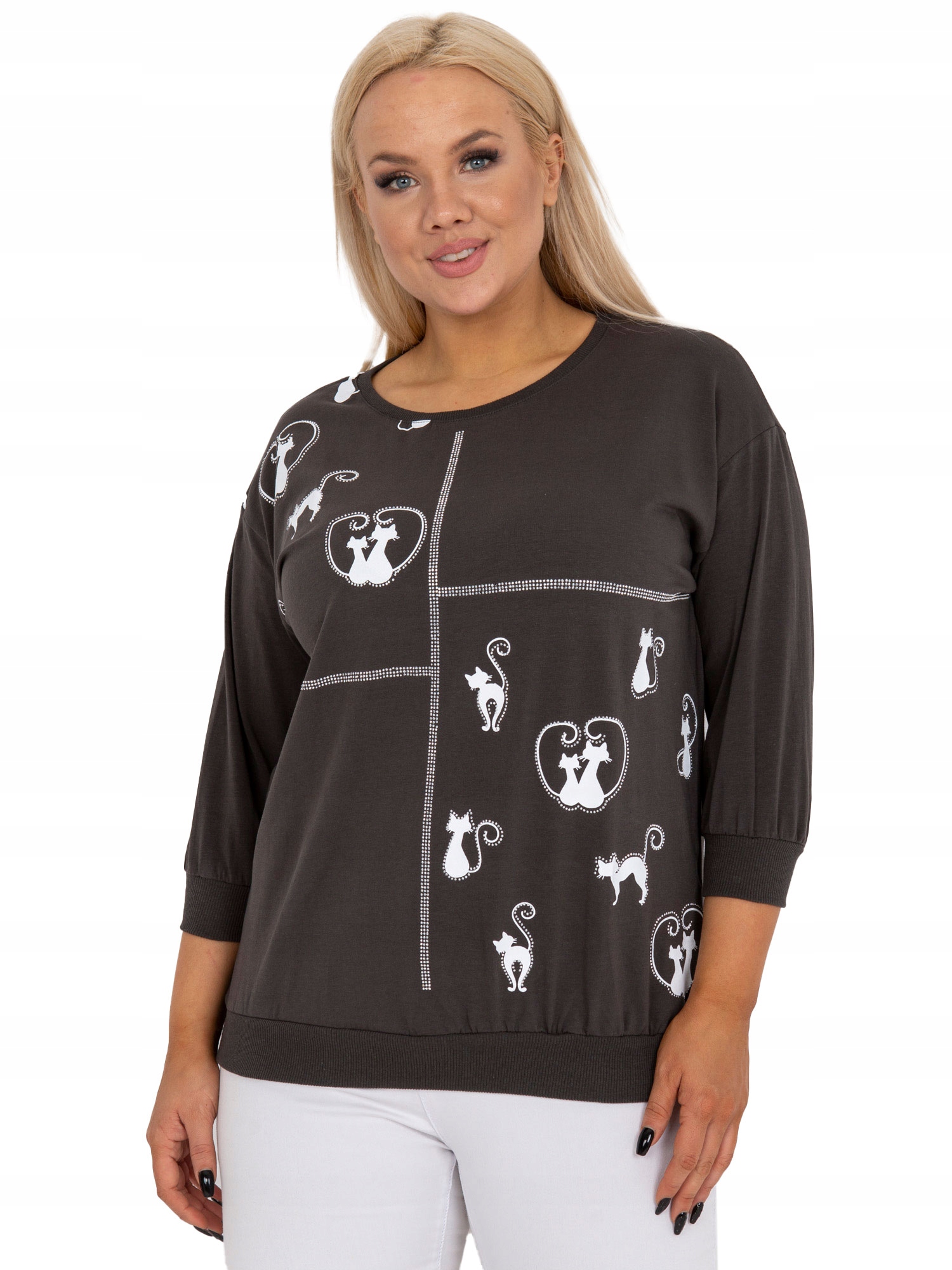 

Stylowa Bluzka damska Plus Size z nadrukiem
