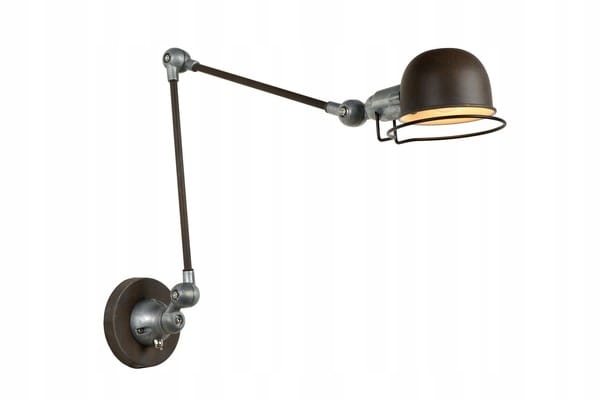 Nástenná lampa hnedá strieborná retro klasická do spálne Lucide