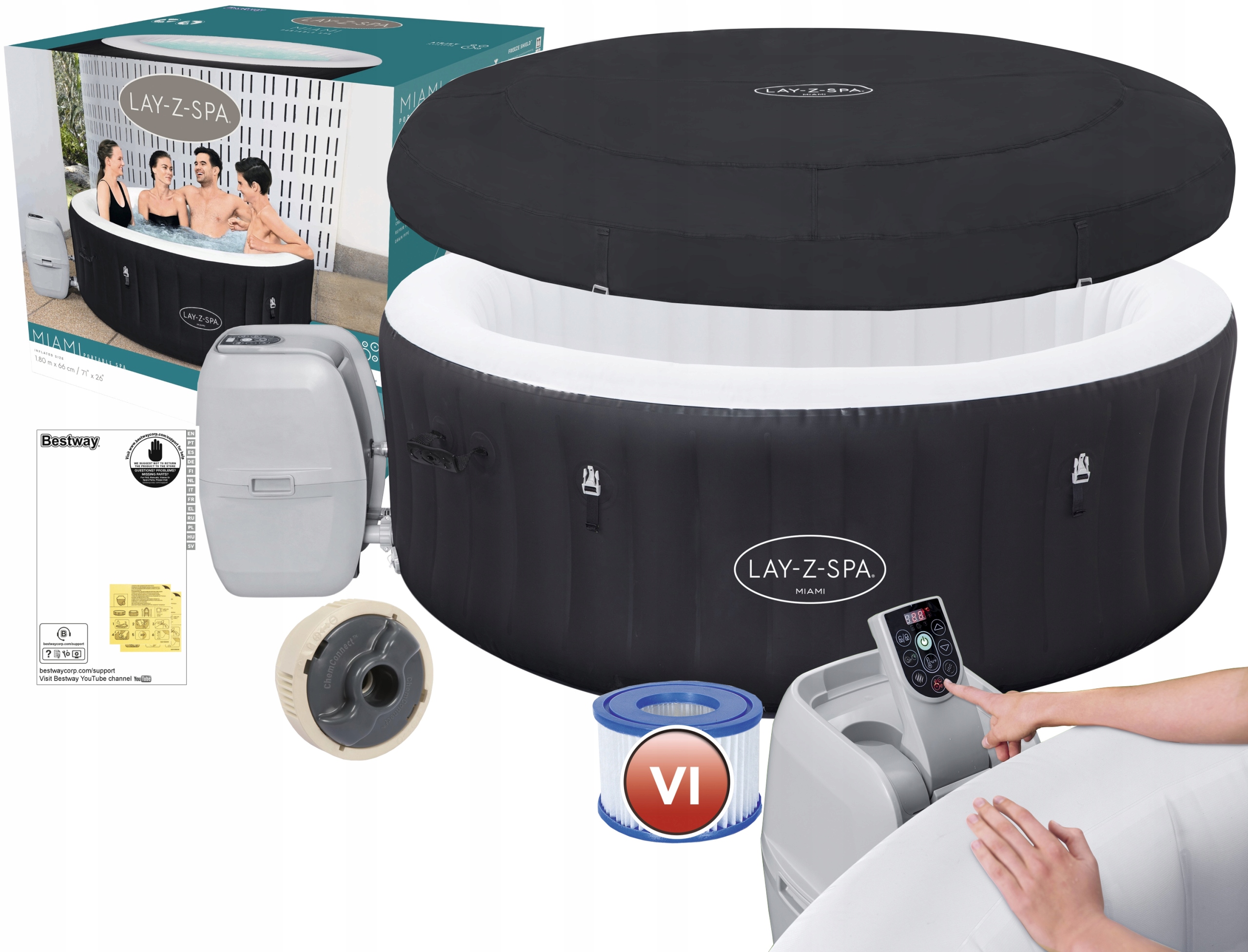 BESTWAY 60001 SPA JACUZZI 4 OSOBY PODGRZEWACZ