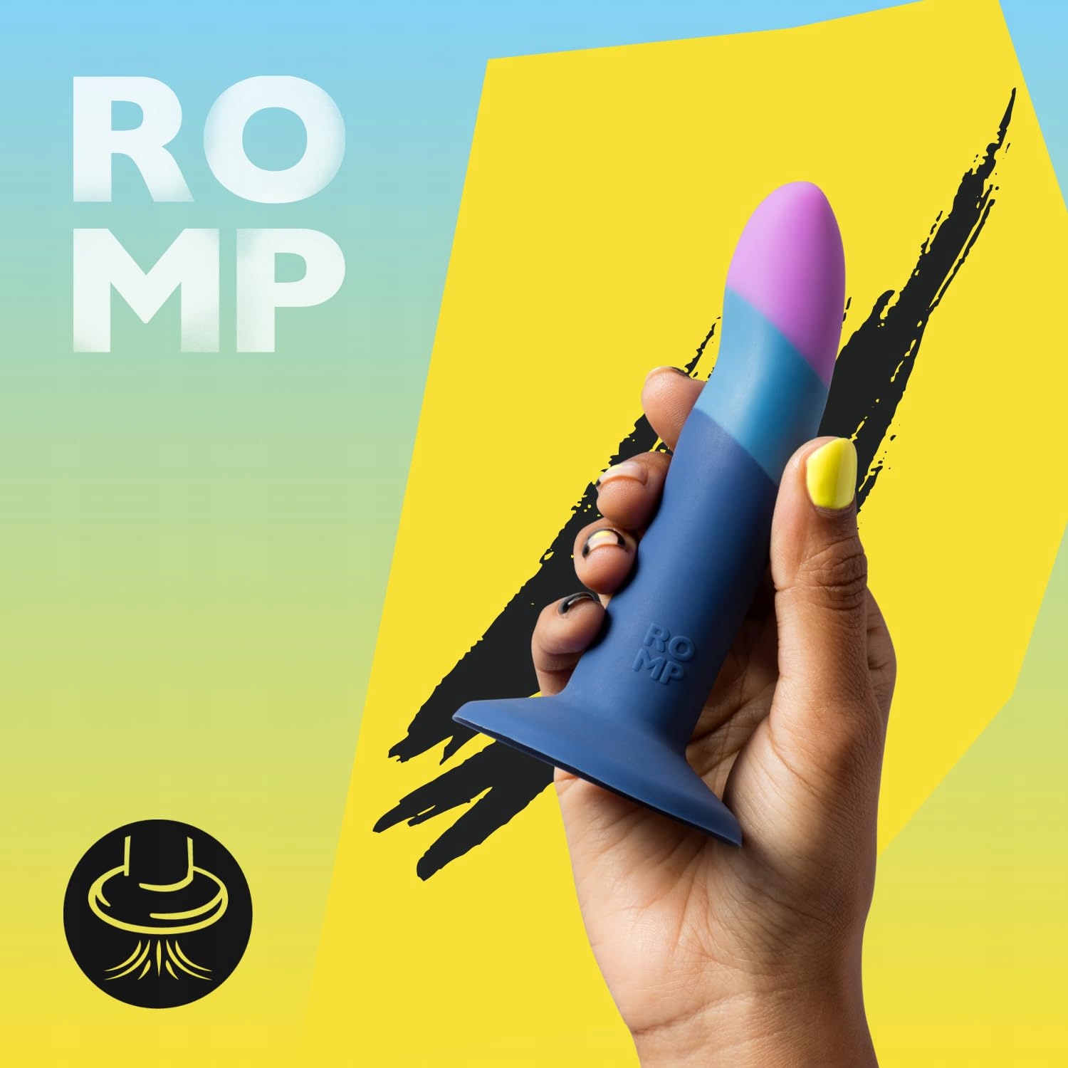 ROMP Piccolo Niebieski Dildo 14cm Silikonowy Kompatybilny z Wibratorem — miniatura 2