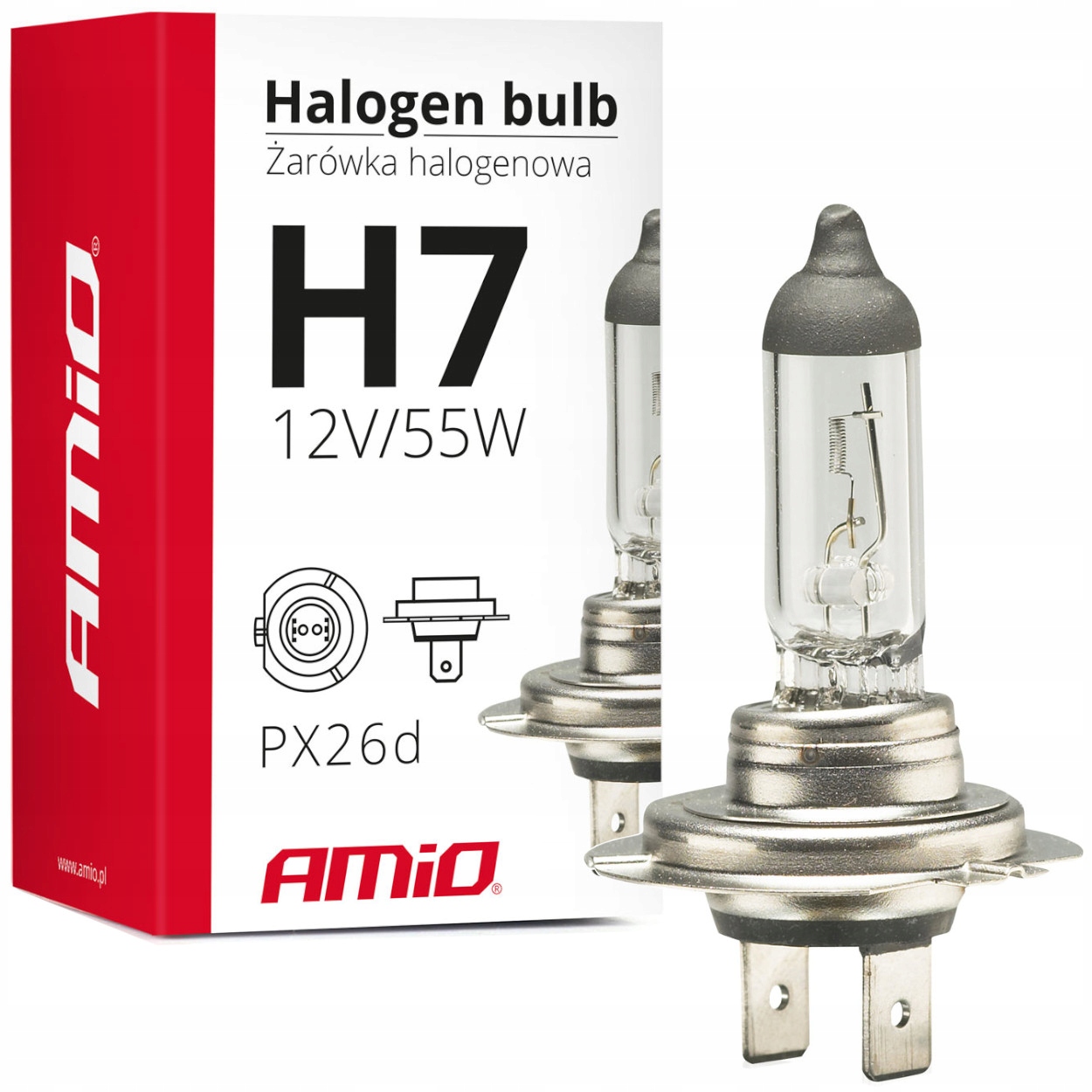 Żarówka halogenowa mijania drogowa H7 12V 55W filtr Uv homologacja E8