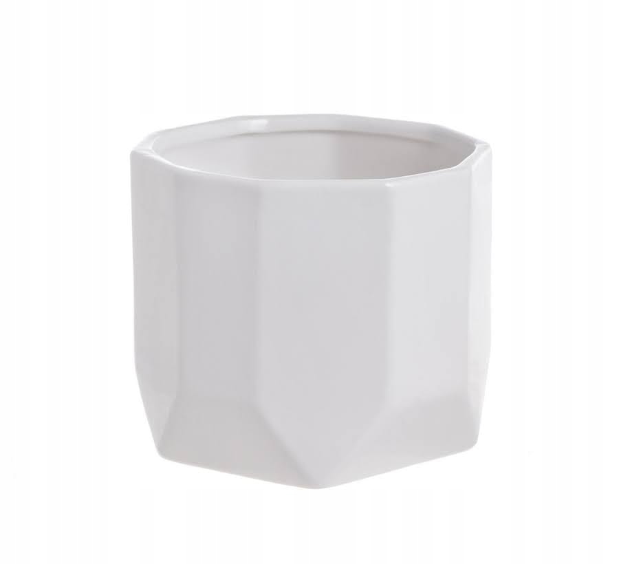 

Osłonka ceramiczna biała doniczka ozdobna mała