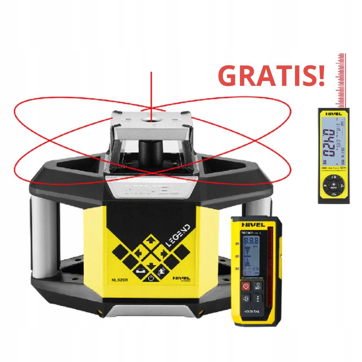 Niwelator rotacyjny Nivel System NL320R + Dalmierz GRATIS