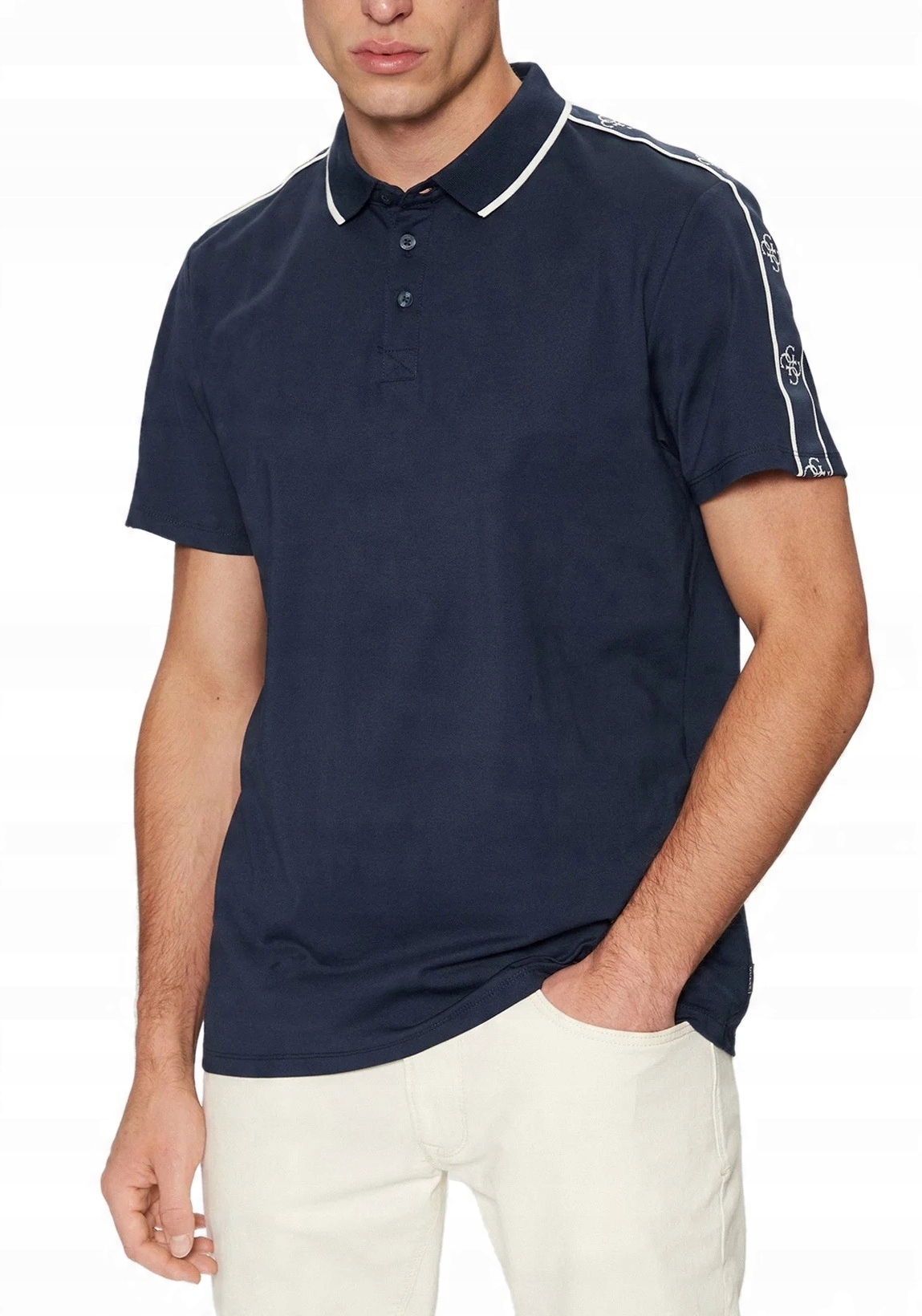 Guess tmavě modrá pánská polokošile s krátkým rukávem, velikost XL