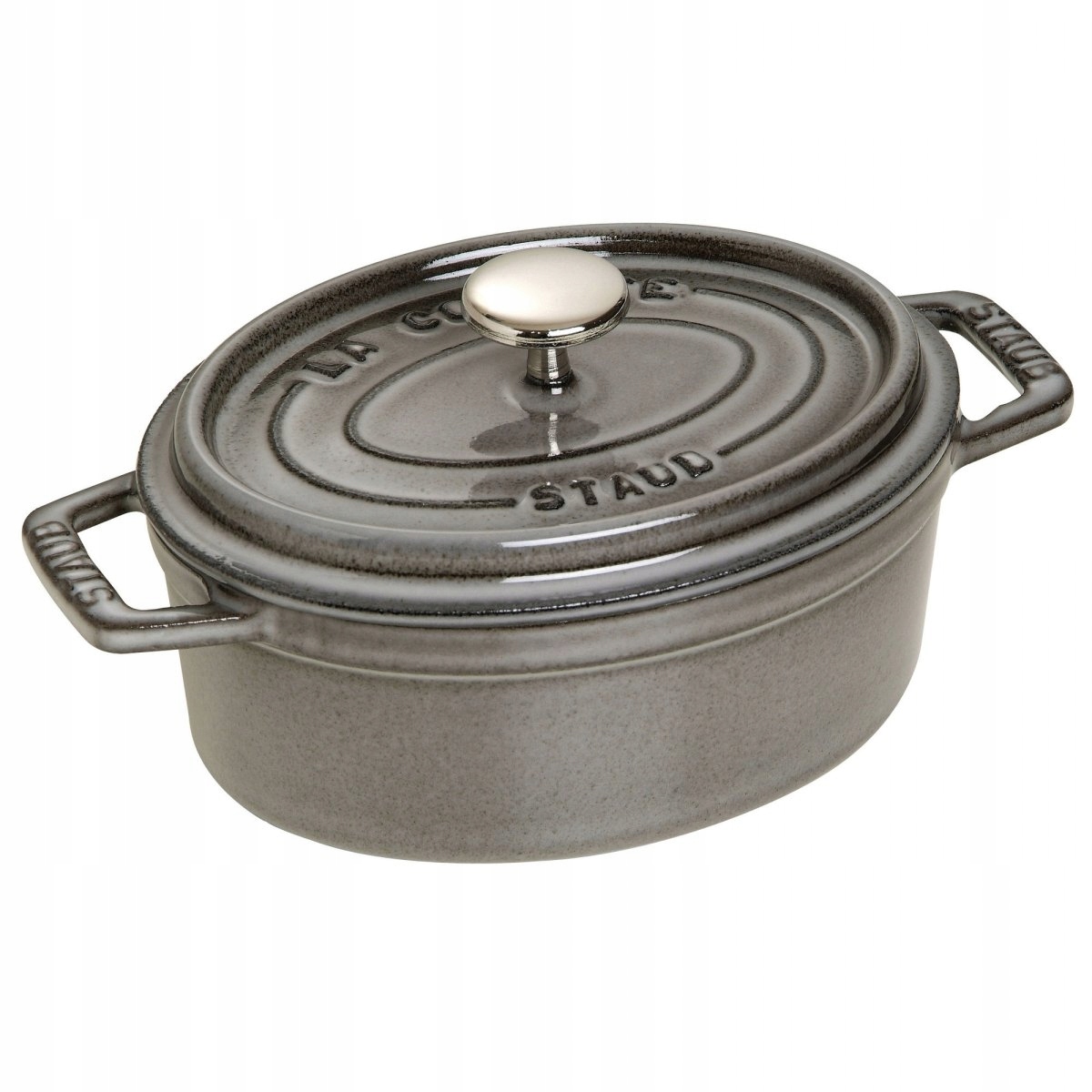 Hrniec Staub La Cocotte oválny 600 ml s viečkom Grafitový