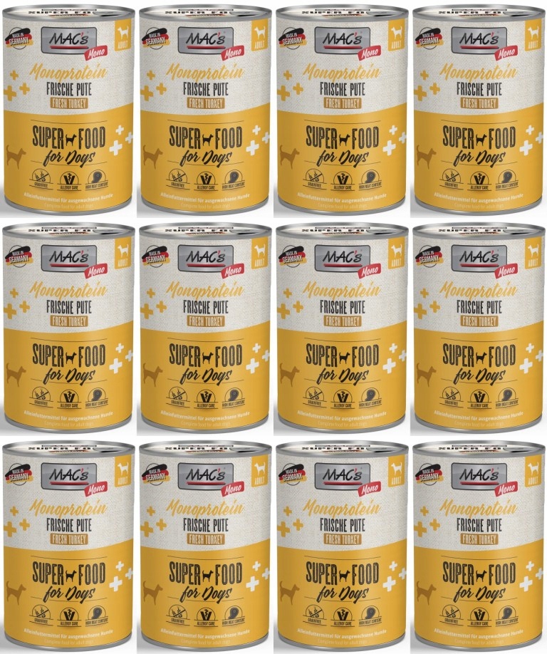 Levně MAC's Pes Monoprotein Krůta 12 x 400 g