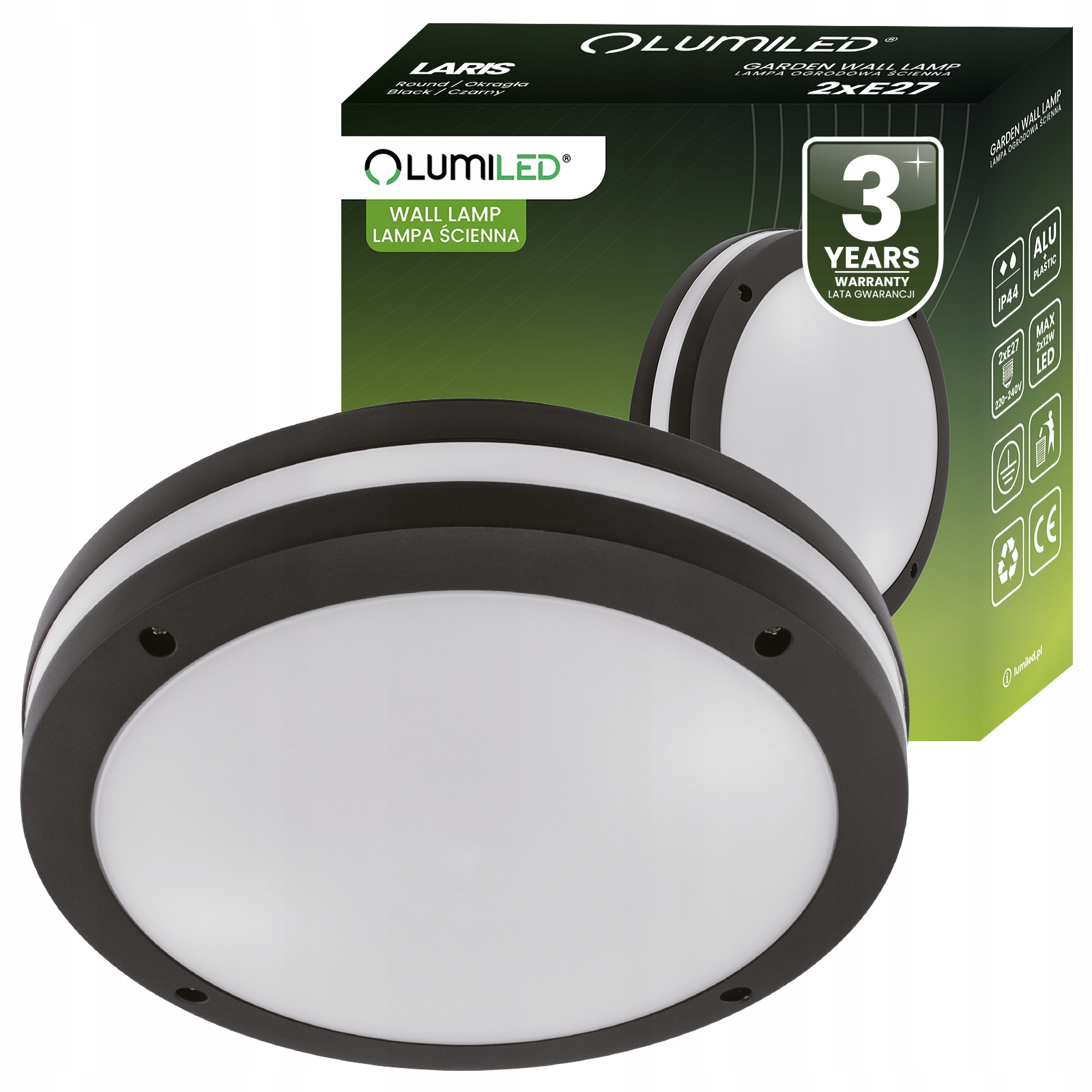 Lampa Ogrodowa Sufitowa Zewnętrzna Plafon Kinkiet Ogrodowy E27 Led