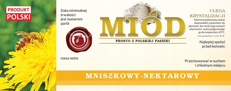 

Paczka etykiet na miód mniszkowy 154x60 (100szt)