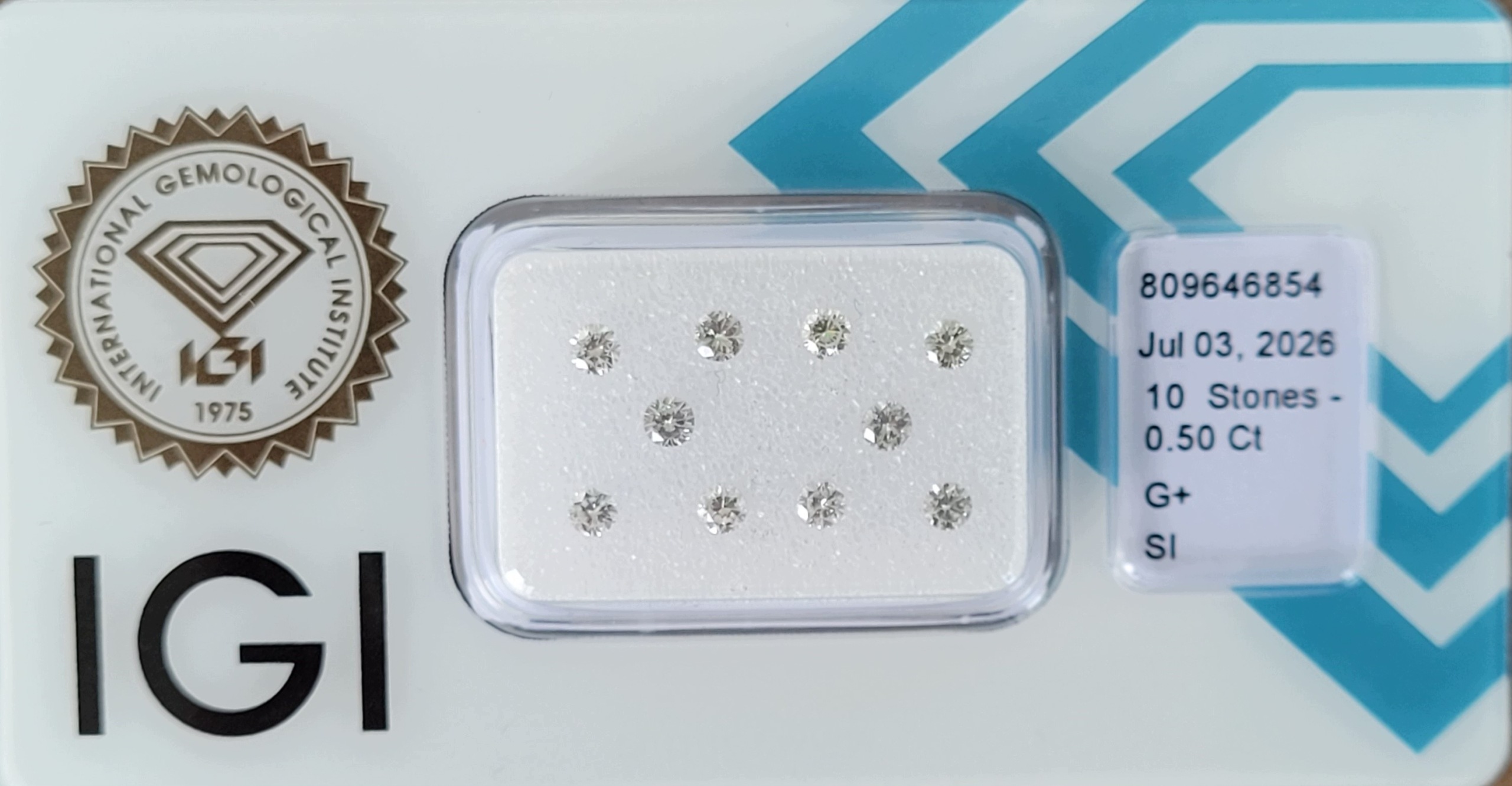 Přírodní diamant 0,50 ct kulatý G SI1 certifikovaný Igi