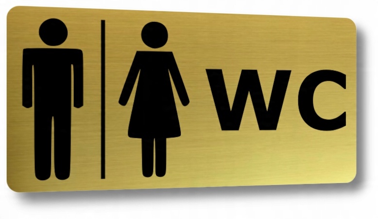 

Tabliczka Wc dla pań, panów, toaleta 190x95mm
