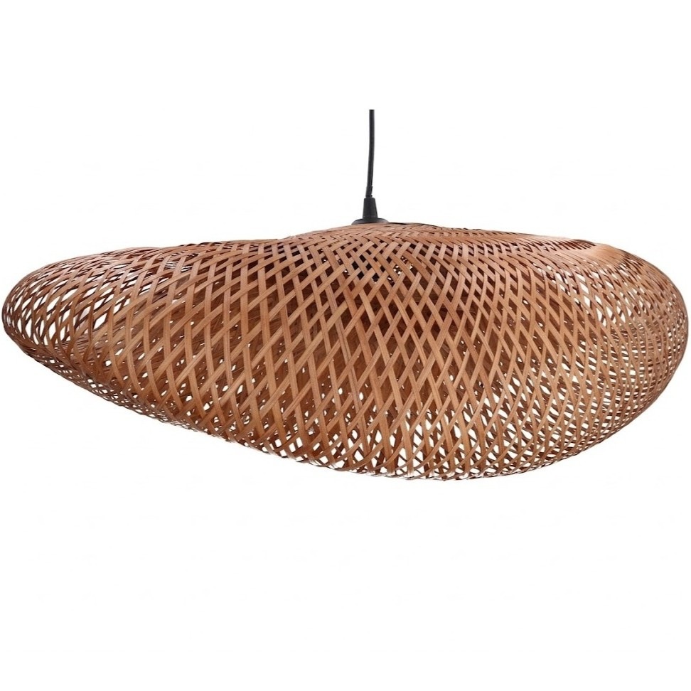 Lampa wisząca plecionka bambusowa duża E27 IP20 Anvo Timaru 68x52x20cm