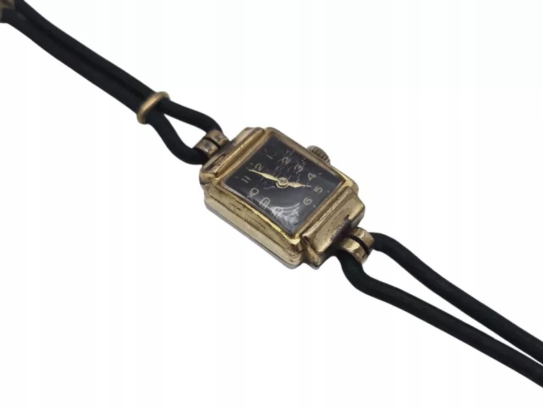 POZŁACANY DAMSKI ZEGAREK MECHANICZNY VINTAGE 15 RUBIS - LATA 50