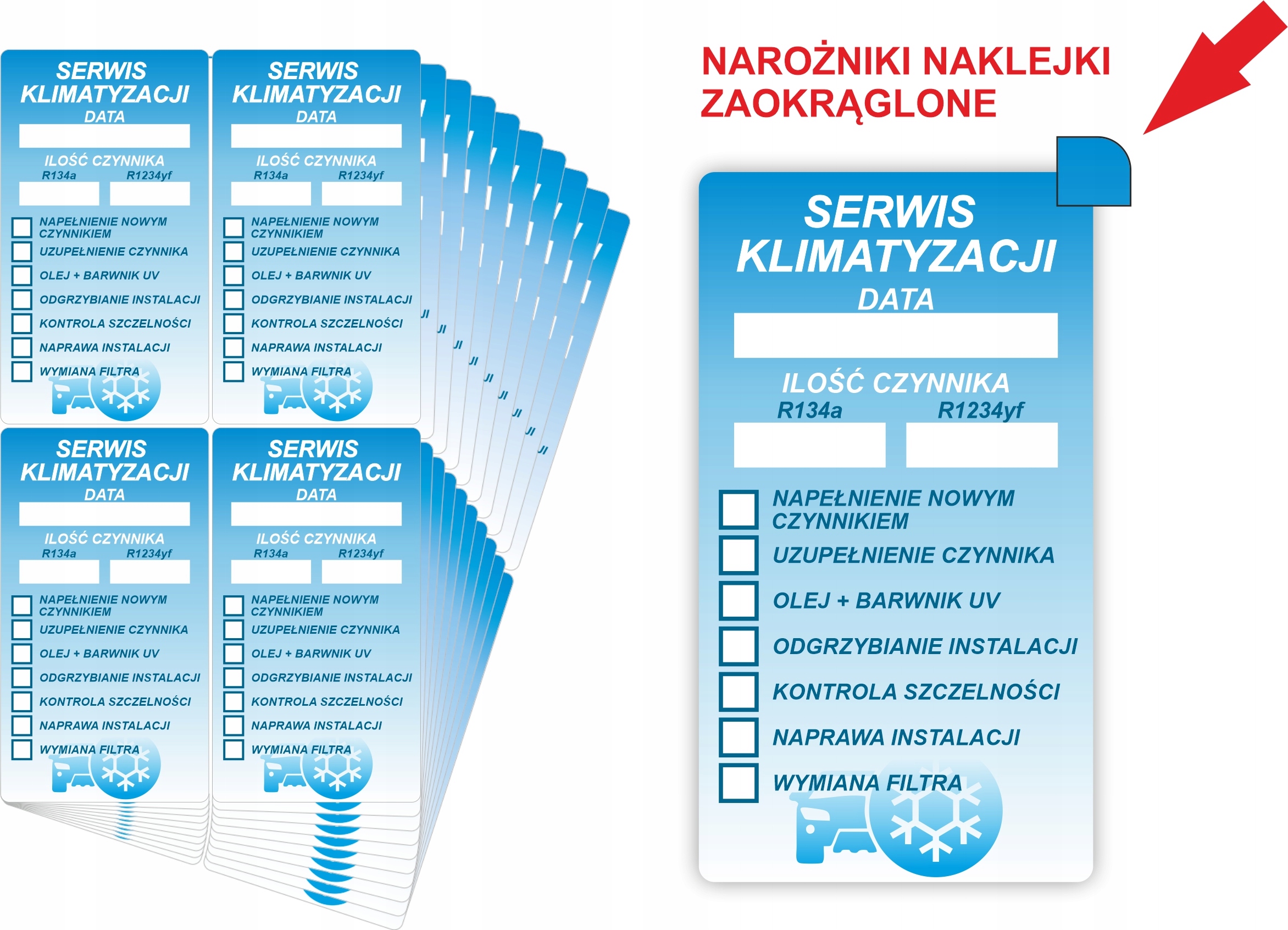NAKLEJKI SERWISOWE klimatyzacja 100 SZT EAN (GTIN) 50123459