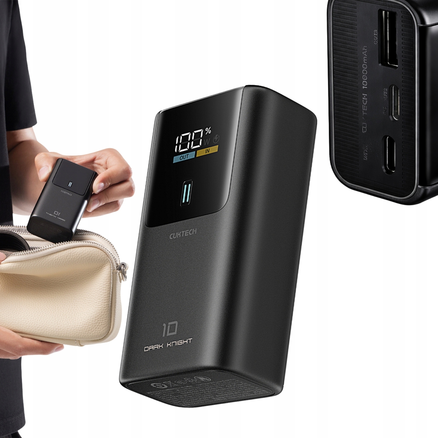 Szybki Powerbank 10000MAH 55W Qc 2x Usb-c Usb-a Power Bank Mocny Bezpieczny