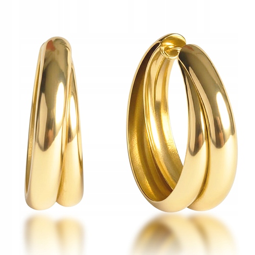 Złote kolczyki koła 585 18mm kółka 14K rynna R06