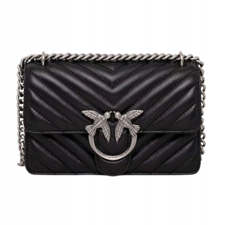Pinko Černá psaníčko se stříbrným kováním Love One Mini DC