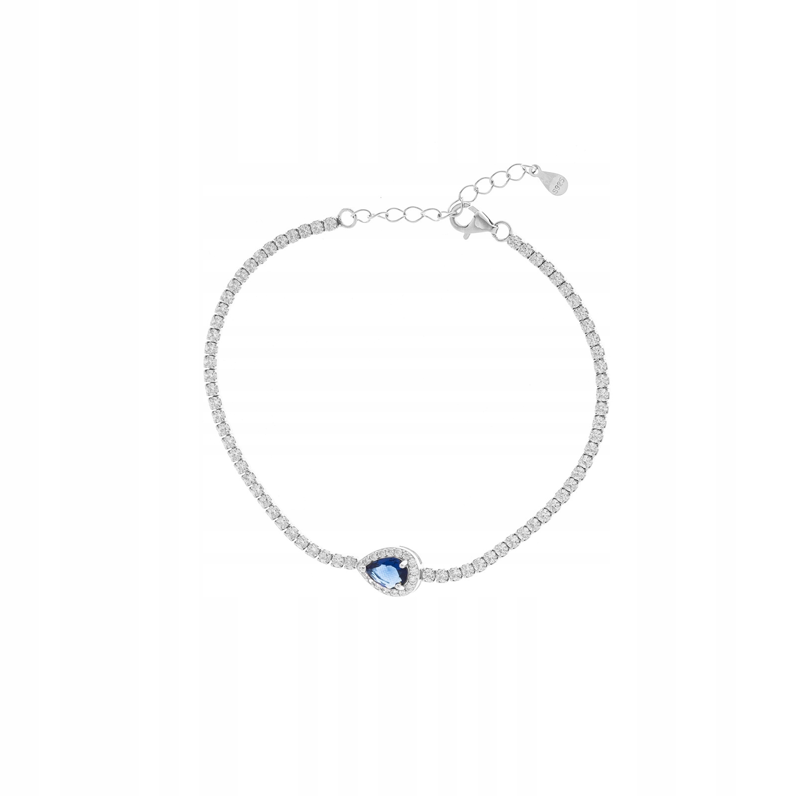 Stříbrný náramek 925 Modrá slza