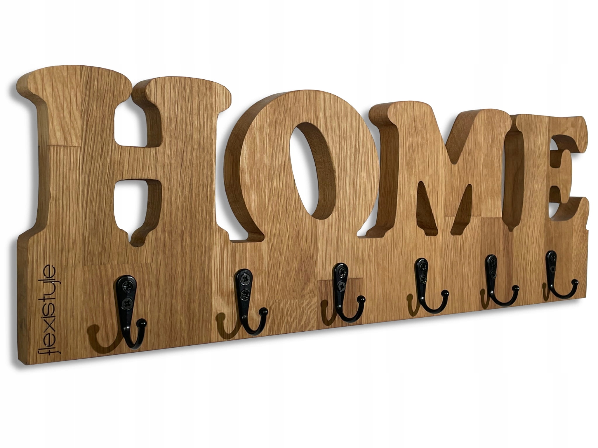 Dřevěný nástěnný věšák na oblečení Home Dubový 50 cm