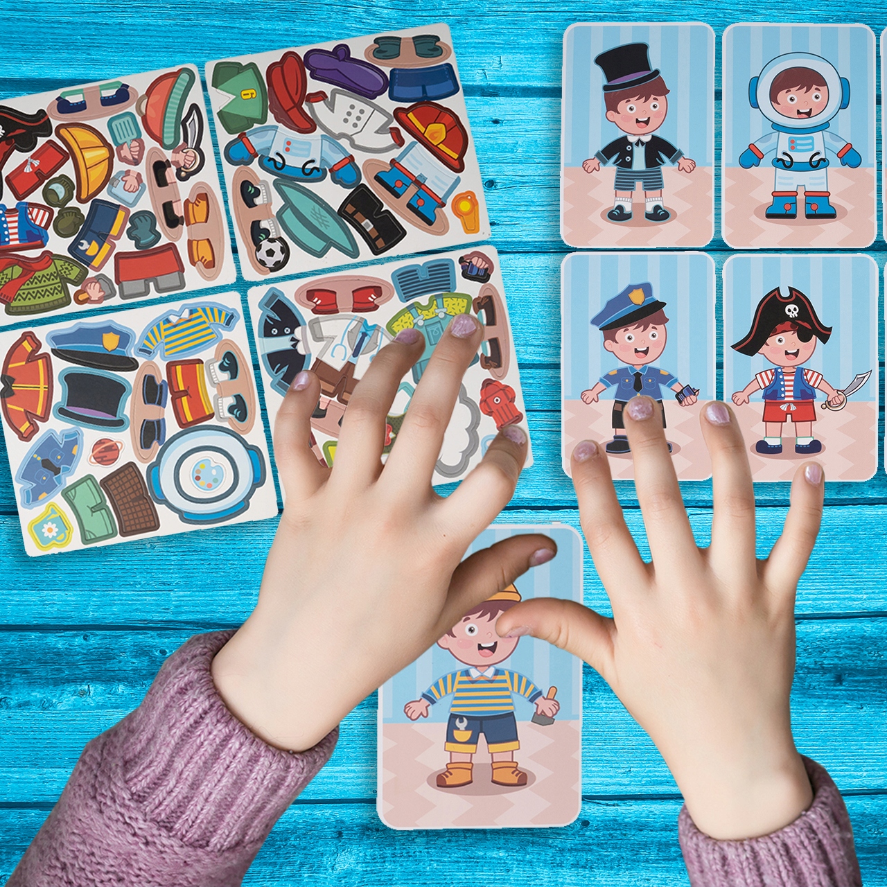 UKŁADANKA MAGNETYCZNA UBIERANIE CHŁOPCA MONTESSORI Szerokość produktu 19 cm