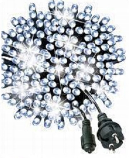 

Lampki Zimno Białe 100 Led Z Flash Iskra Błysk 8 m