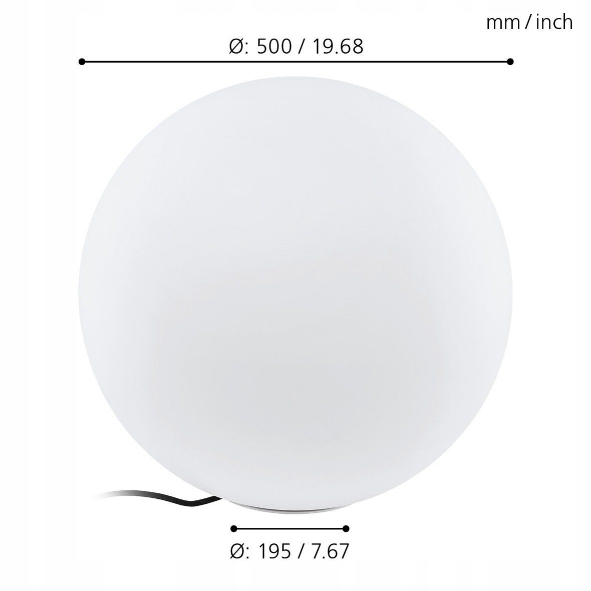 Lampa Kula ogrodowa 50 cm z żarówką Led Rgb+tw i pilotem Eglo Monterolo-C