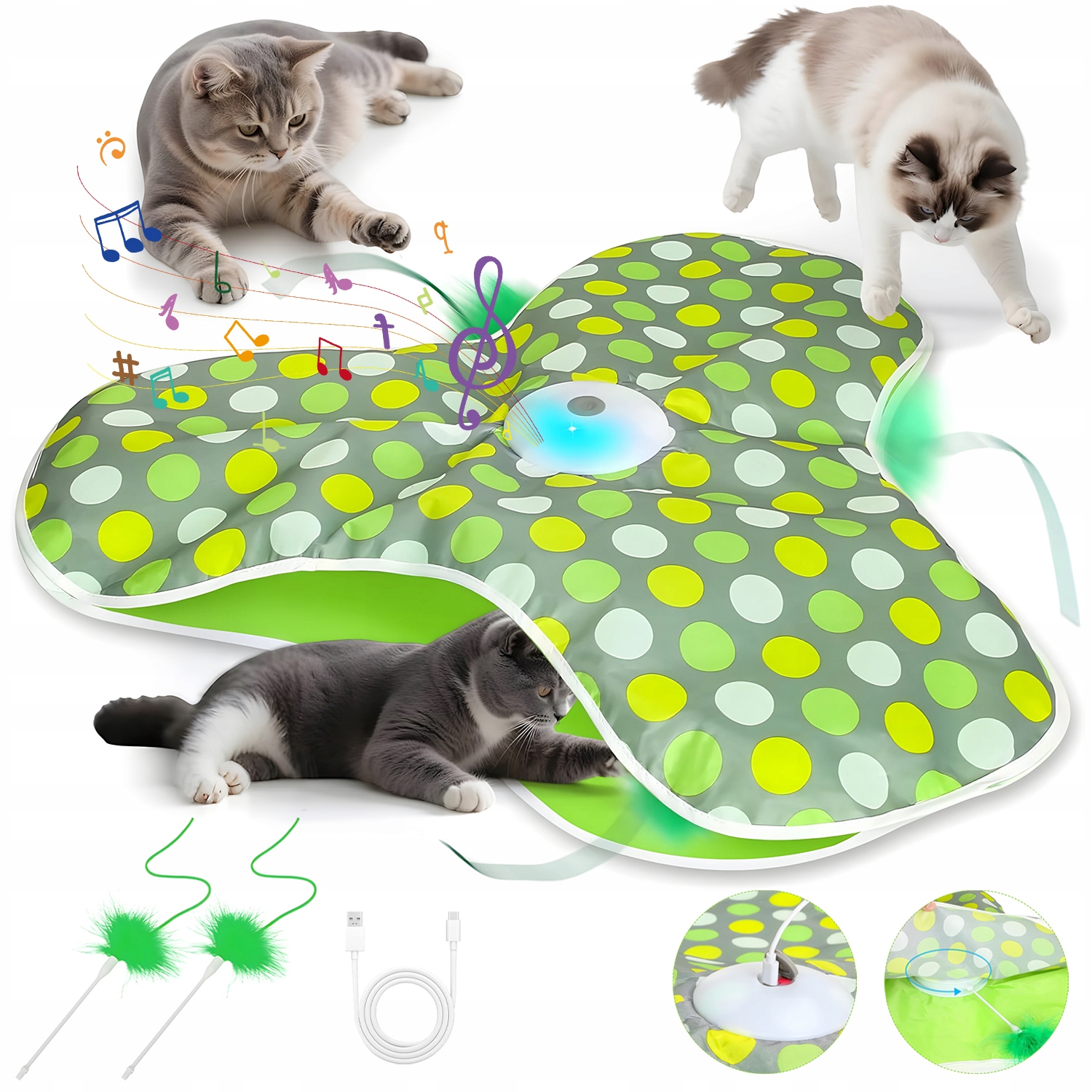 Levně Elektrická Interaktivní Hračka Pro Kočky Se 3 Režimy Svícení