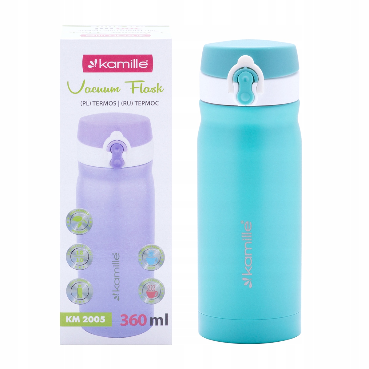 Kubek termiczny Termos Butelka Bidon 360ml KAMILLE