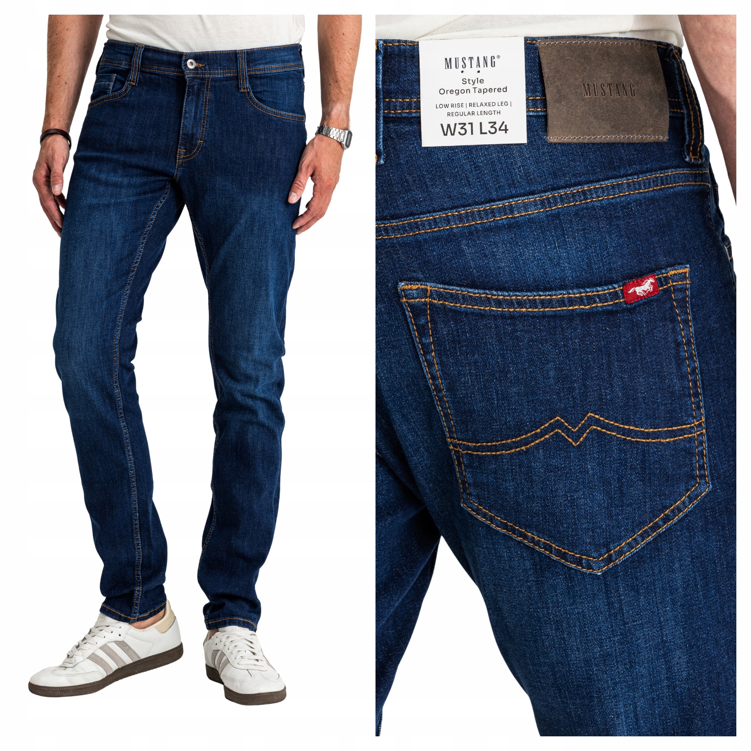 Mustang Oregon Tapered Pánské Džínové kalhoty Přiléhavé Zúžené Slim W36 L32