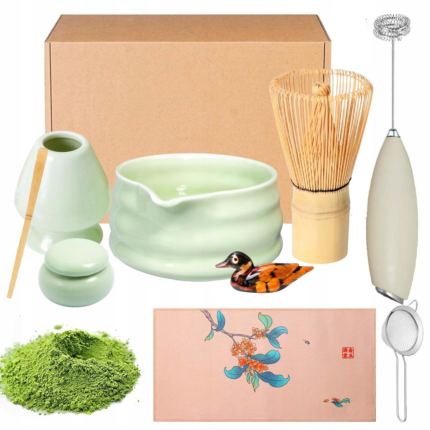 Levně Bambusová Metla Na Matchu Sada 9V1 S Miskou/plechovkou/podložkou/sítkem