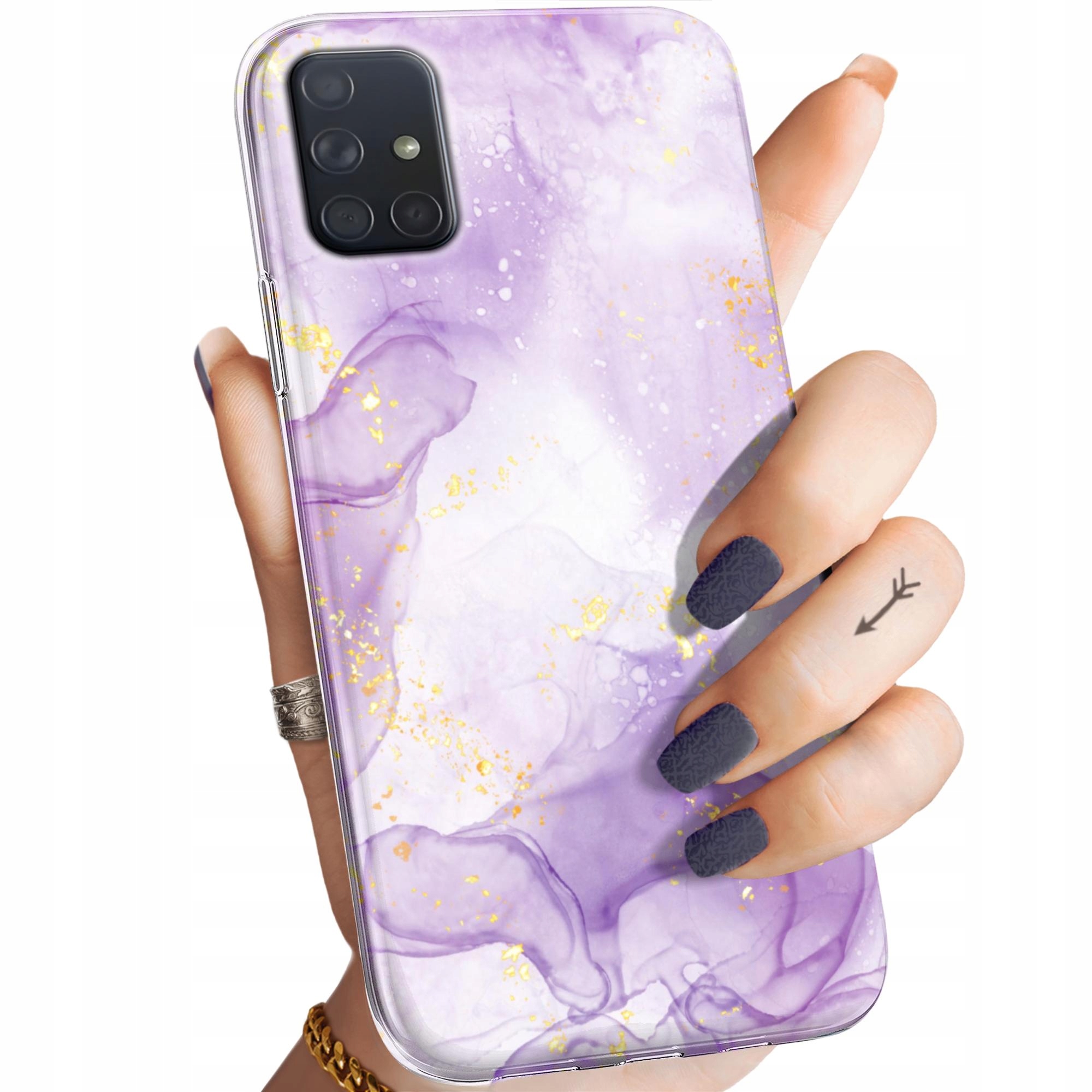 Etui Do Samsung Galaxy A71 Fioletowe Fiolet Kształty Obudowa Case
