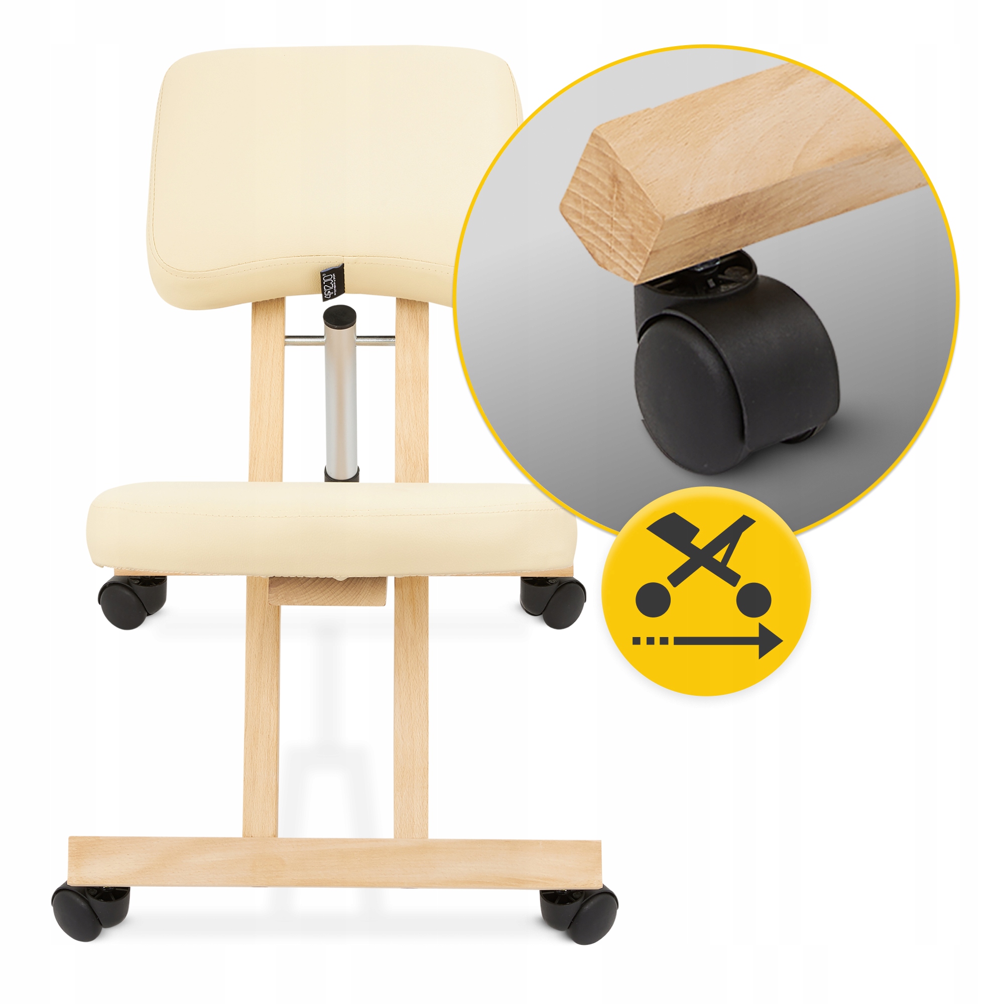 KLĘCZNIK KRZESŁO KLĘKOSIAD ERGONOMICZY REGULOWANA WYSOKOŚĆ SIEDZISKA 4FIZJO Kod producenta KC02