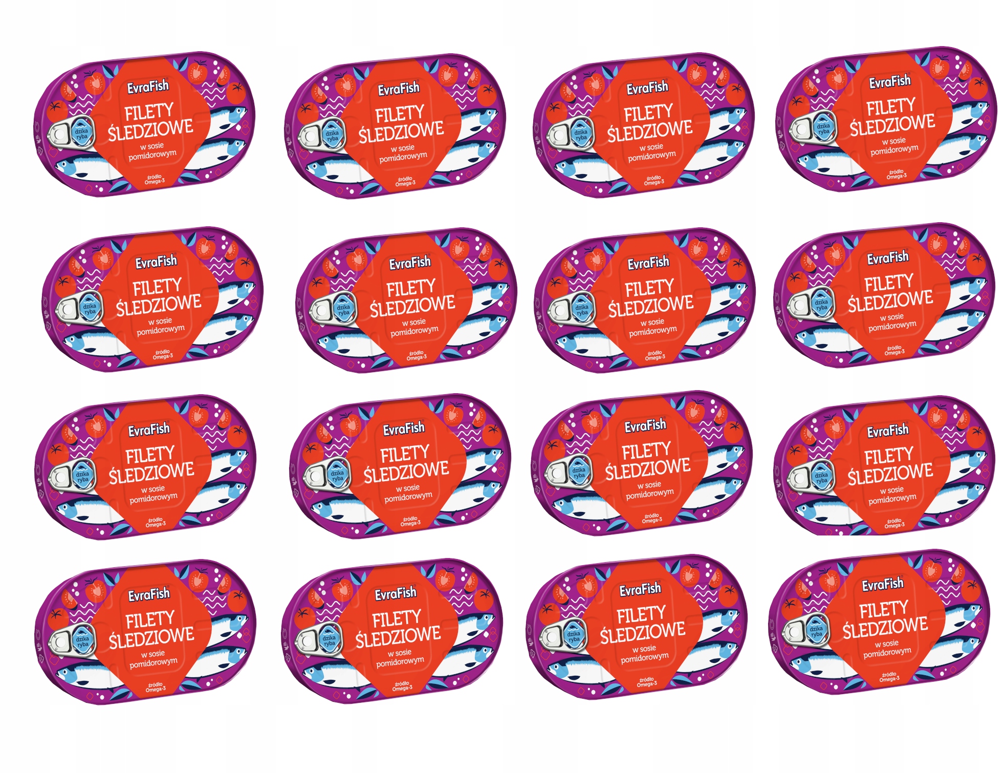 Levně Sleďové Filety Omáčka 16 x 170 g Evra Fish