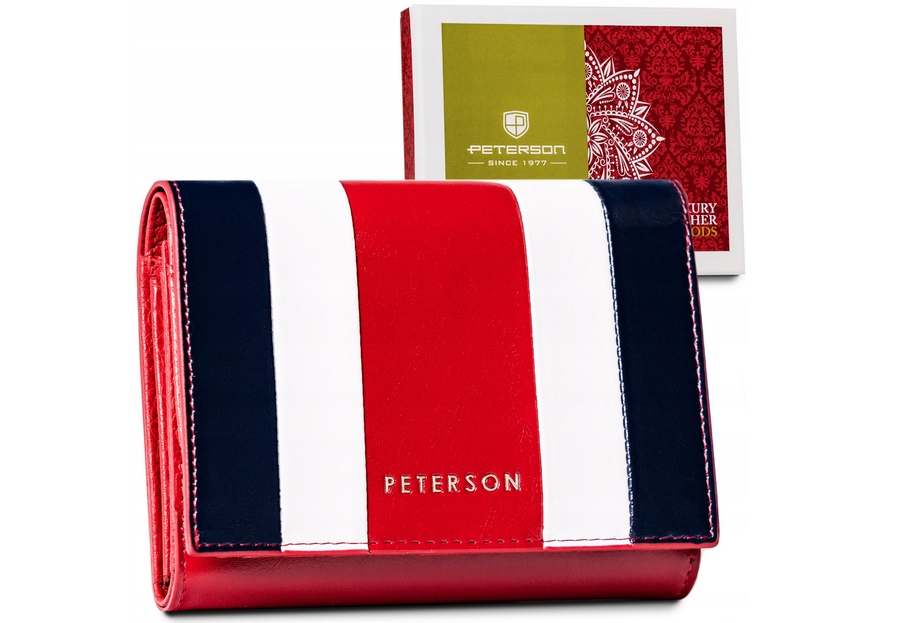 Tříbarevná malá dámská kožená peněženka Peterson