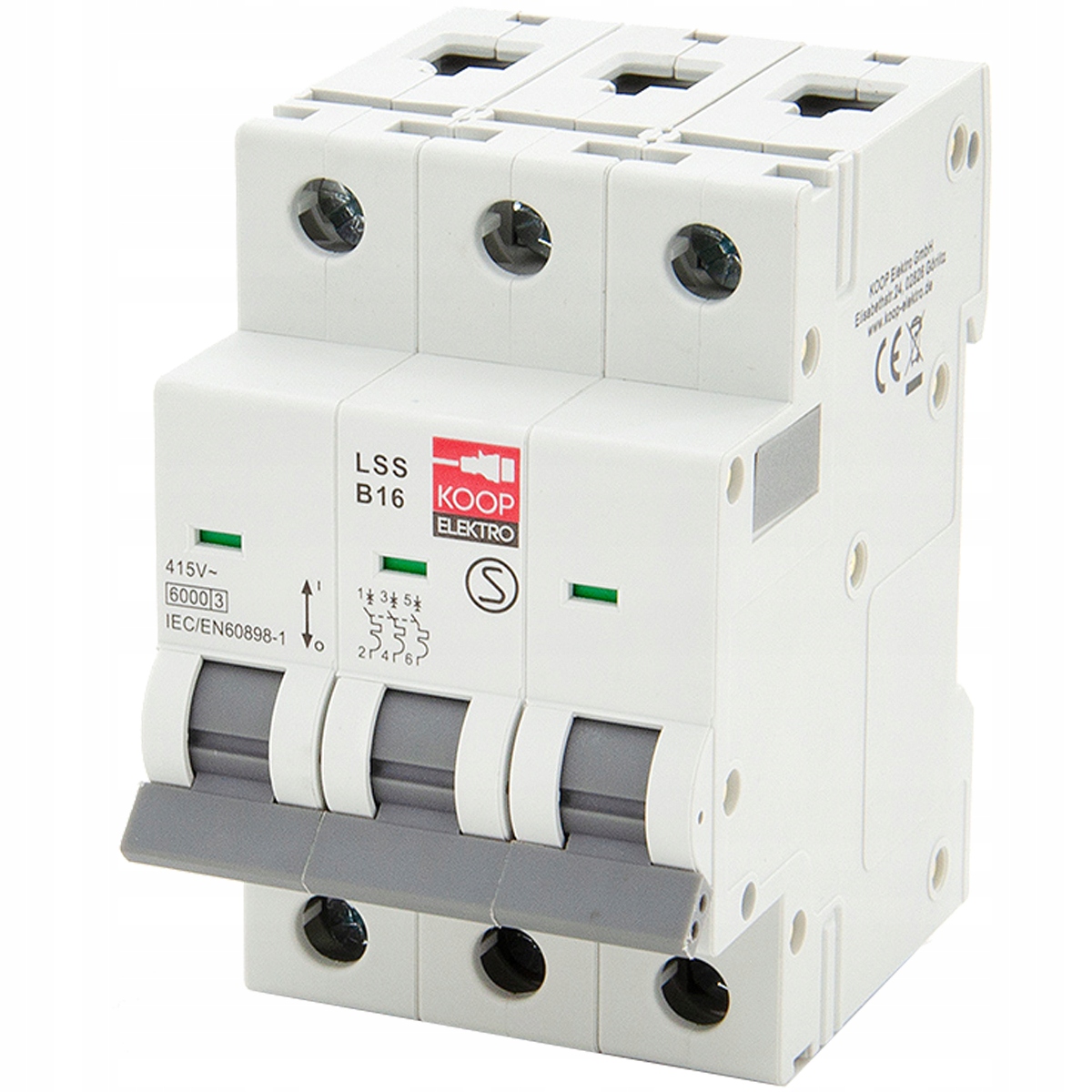 

Wyłącznik Bezpiecznik Nadprądowy B16 3P 16A Koop