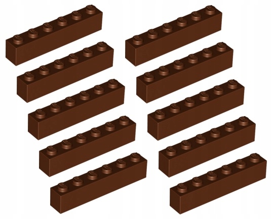 

Lego cegła 1x6 brązowa 10 szt. 3009 Nowa