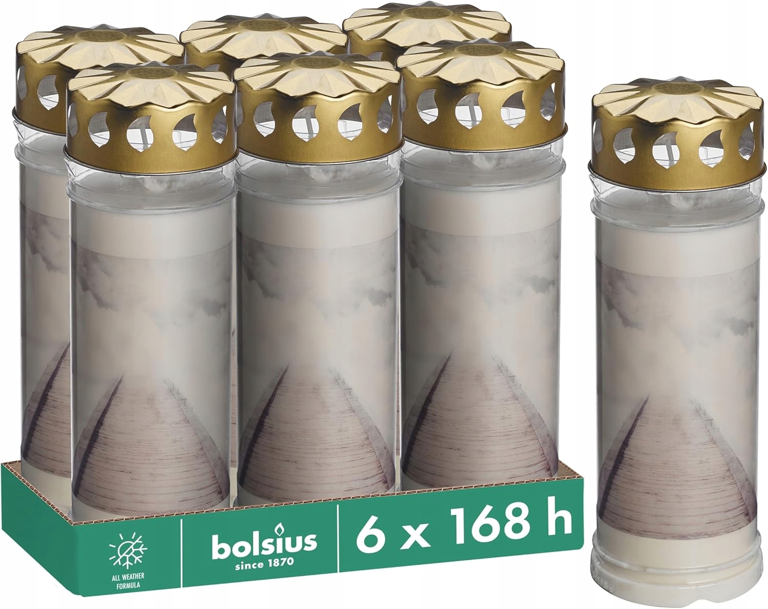 Bolsius Hřbitovní Svíčka 6 Ks Pamětní svíčka 168h Ekologická