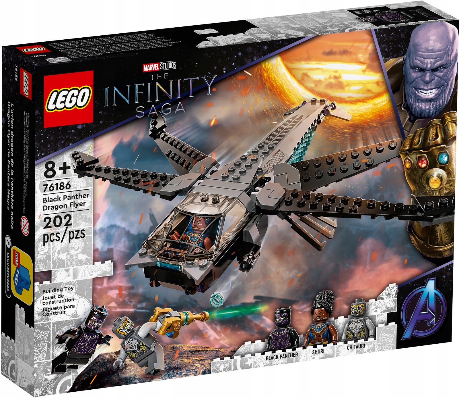 Lego Heroes 76186 Marvel Helikoptéra Černého pantera Nové