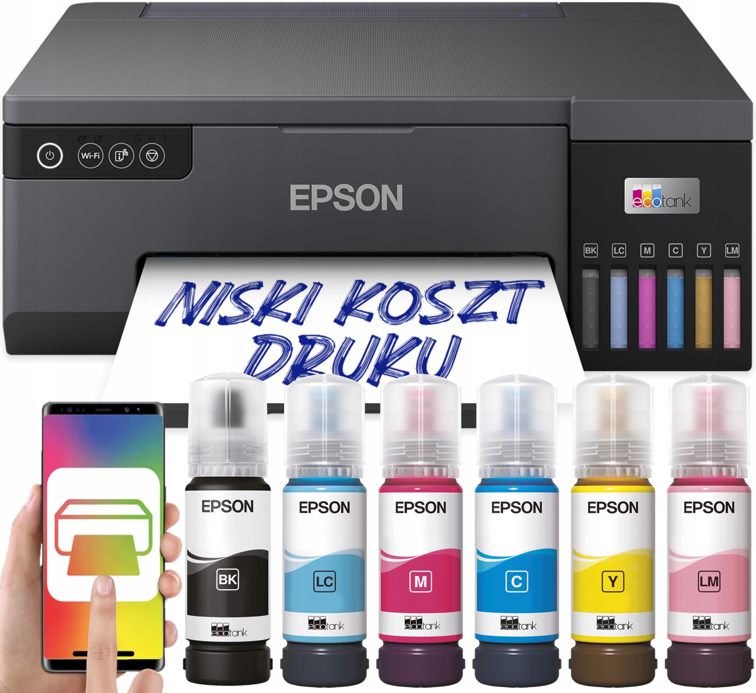 Fotografická tlačiareň A4 Epson EcoTank L8050 WiFi pre fotografie Atrament 6x Farba