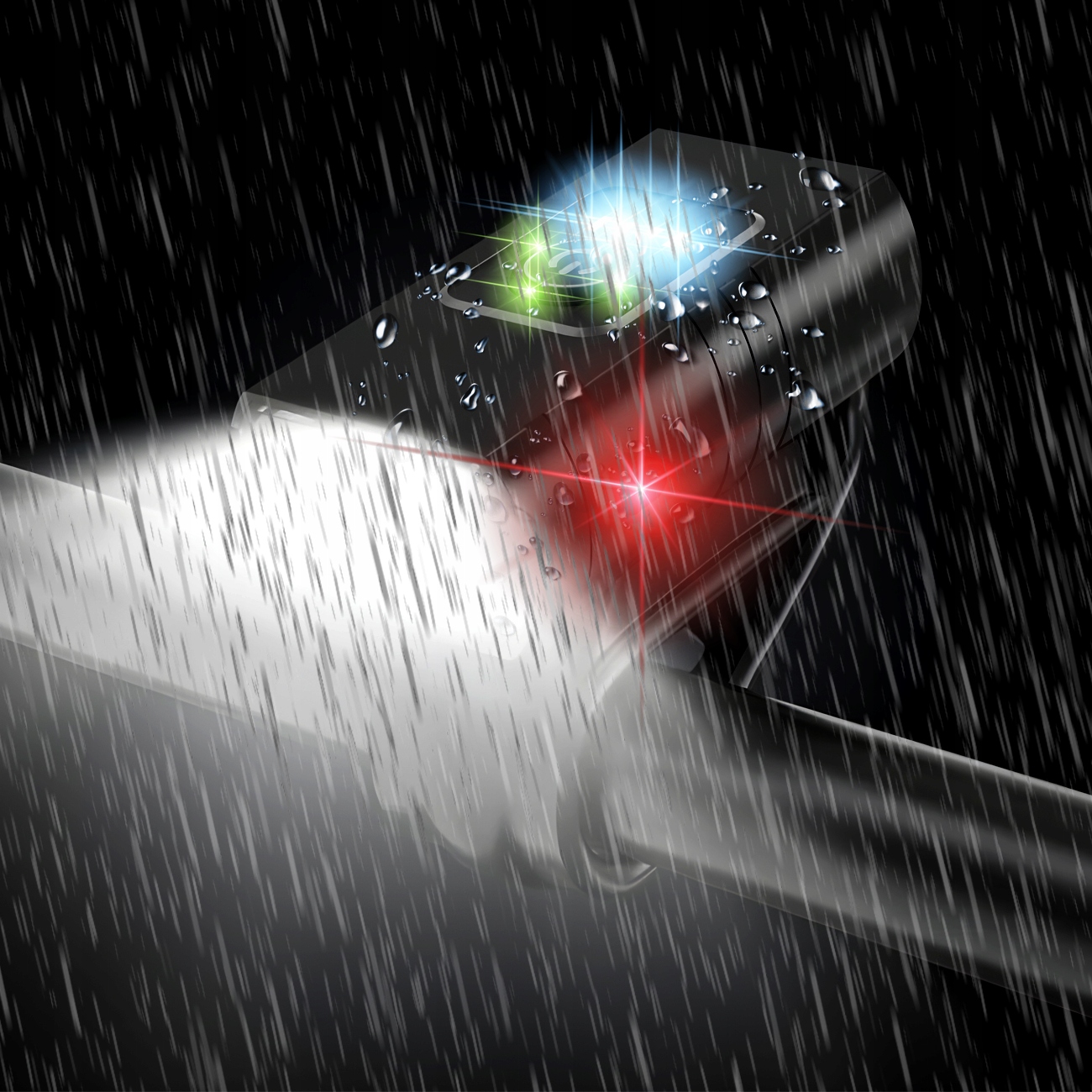 LAMPKA ROWEROWA LED PRZÓD 800 LUMENÓW MOCNA + TYŁW WODOODPORNA AKUMULATOR Kolor dominujący czarny