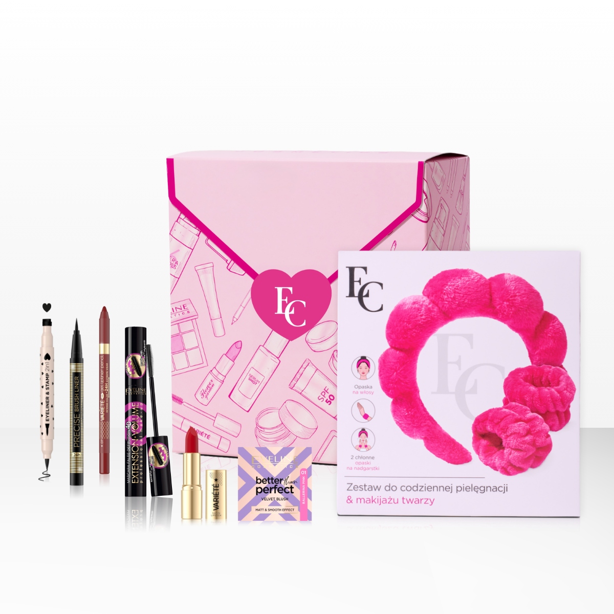 Eveline Cosmetics Zestaw do makijażu akcesoria opaska i gumki