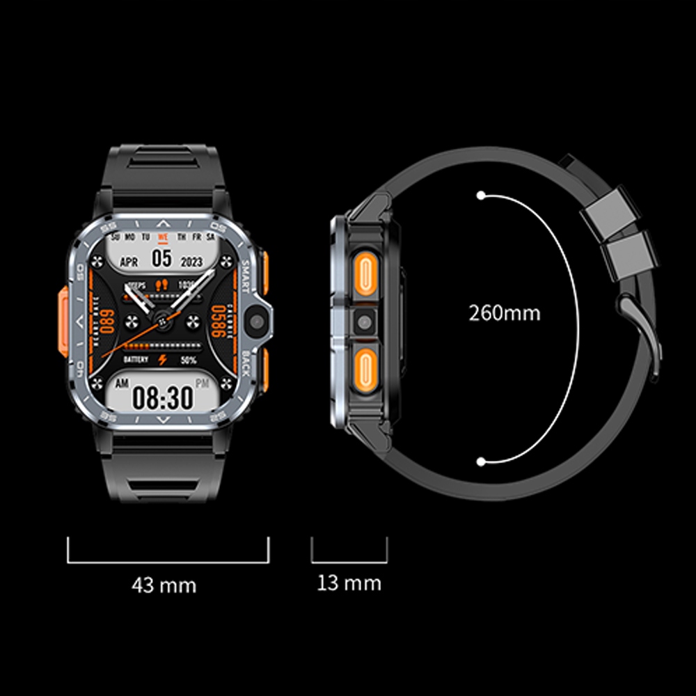 ZEGAREK SMARTWATCH SPORT MĘSKIPOLSKIE ROZMOWY Polski GPS-WiFi SIM 2+16GB Marka Inna