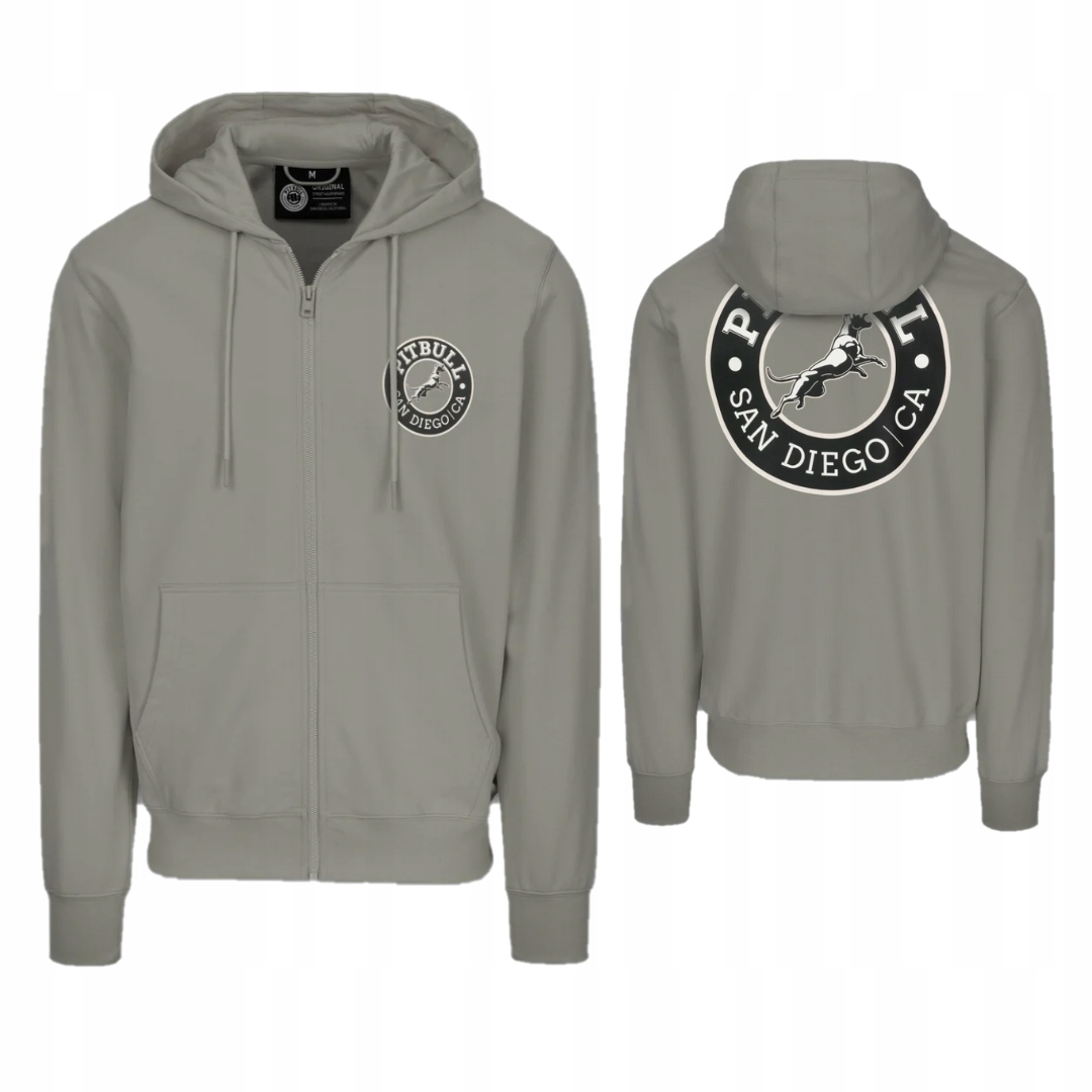 Pitbull West Coast Pánská Rozepínací Mikina S Kapucí San Diego Ca Šedá XL