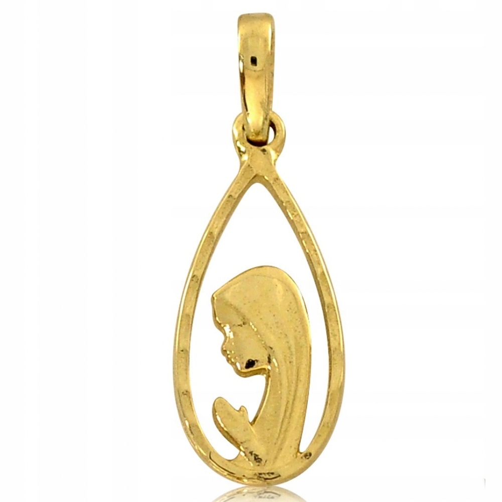 DELIKATNY MEDALIK MATKA BOSKA ŁEZKA ZŁOTO 333