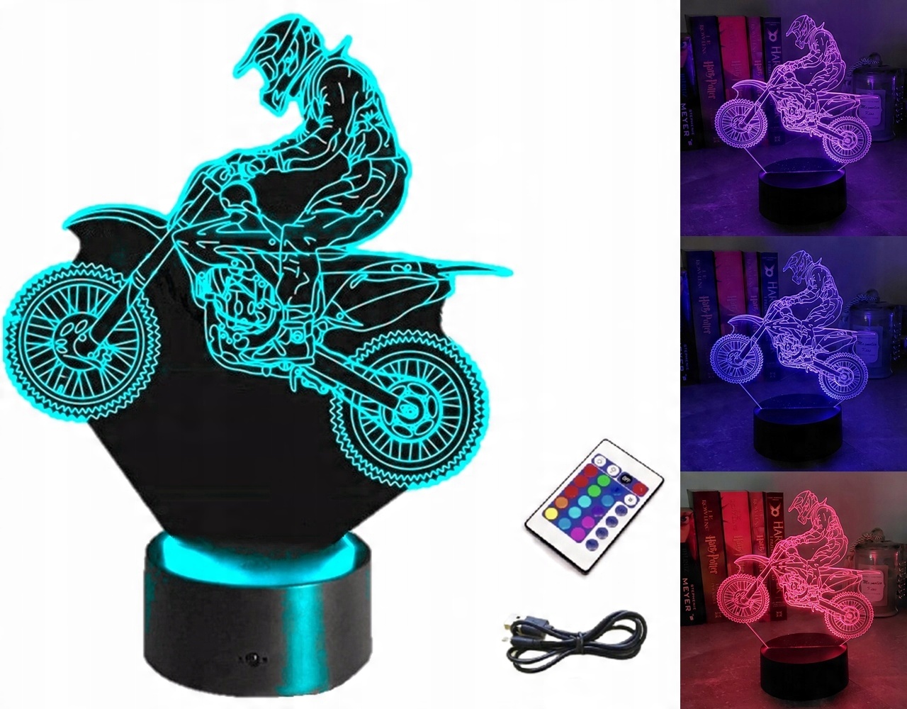

Lampka Nocna Motor 3D Led Rgb Pilot