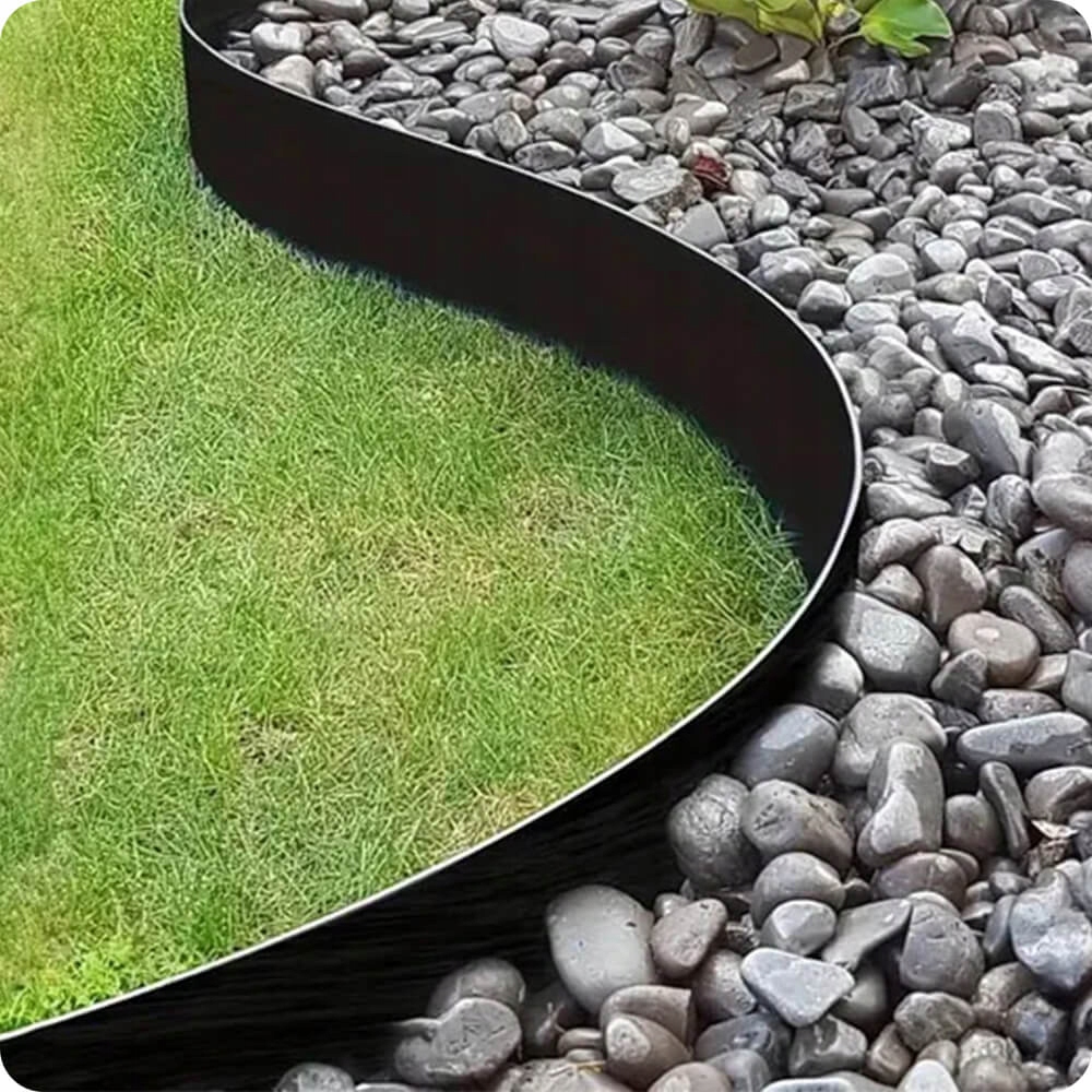 OBRZEŻE OGRODOWE TRAWNIKOWE 10m Wysokie 5cm Elastyczne 30 Szpilek Czarne Waga produktu z opakowaniem jednostkowym 2 kg