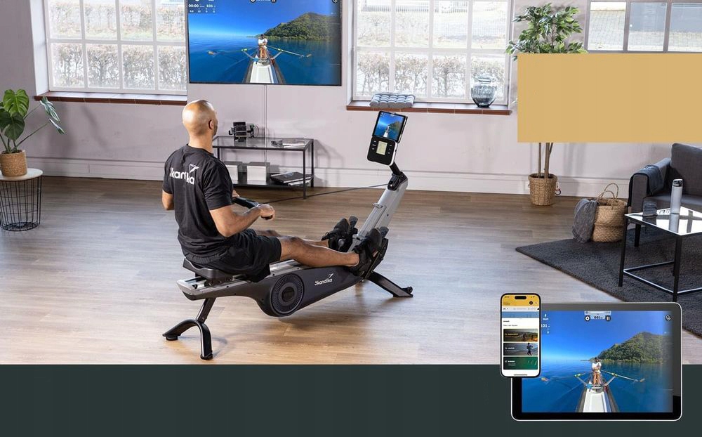 Wioślarz magnetyczny treningowy ergometr wioślarski Skandika Freki BT Smart Rodzaj - system oporu magnetyczny