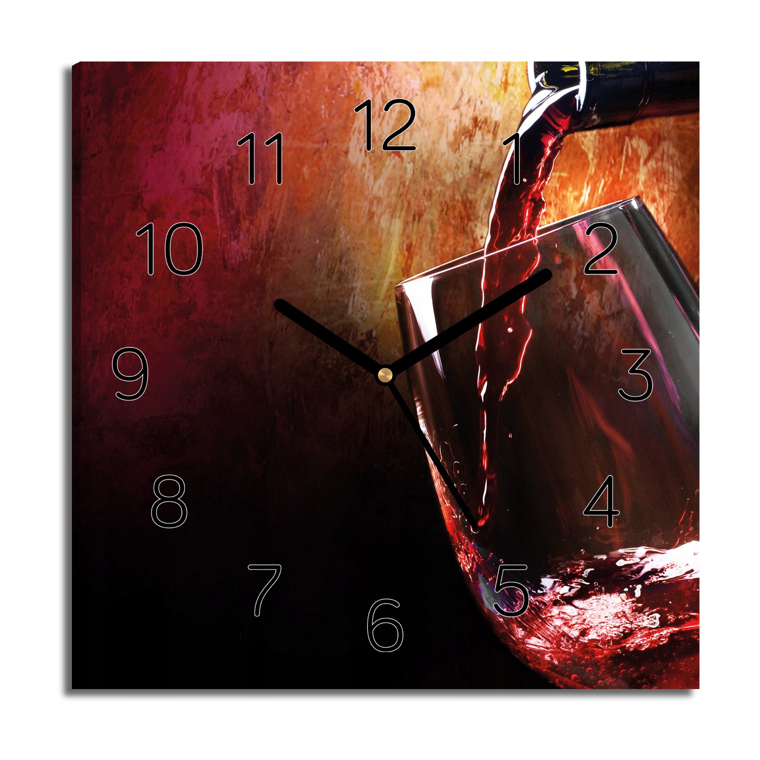 hodiny canvas Sklenice vína s grafikou 30x30 tiché