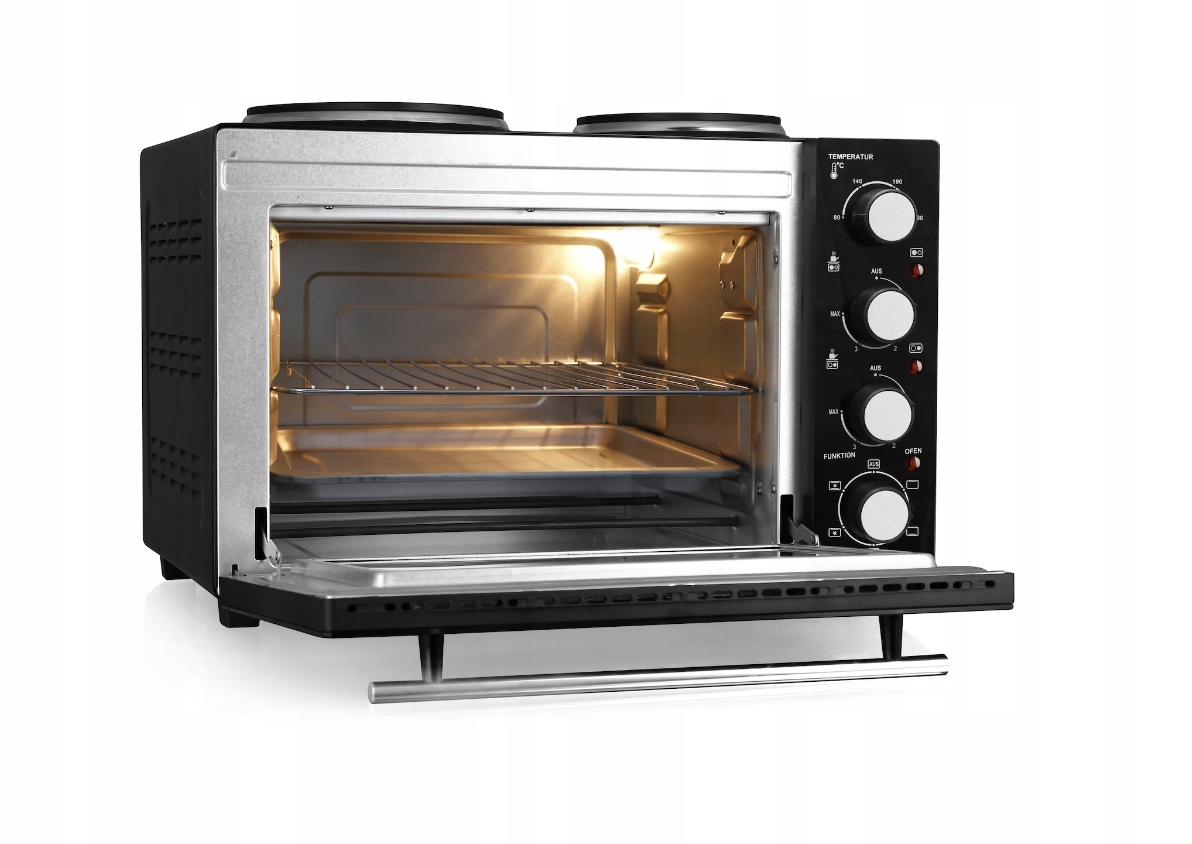 Piekarnik z 2 płytami grzejnymi 3200W 32L termoobieg grill 230°C