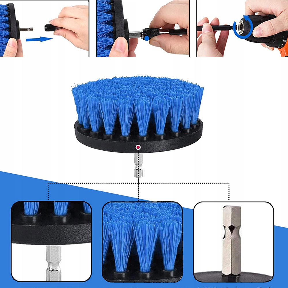 5X ZESTAW SZCZOTKI SPRZĄTAJĄCE NA WIERTARKĘ WKRĘTARKĘ DO PŁYTKI CERAMICZNE Marka bez marki