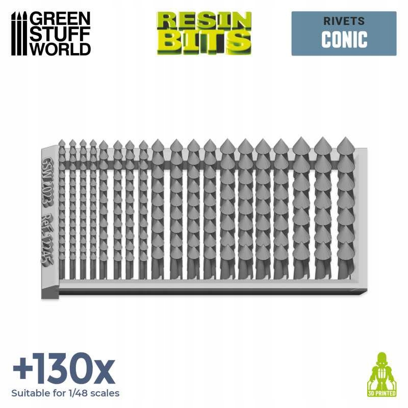 3D Printed Set - Micro Rivets Conical nity 130szt. System Warhammer 40000